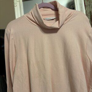 Isaac Mizrahi Sparkle Knit Turtleneck, foldover, long sleeve, side slits-Sz 2X